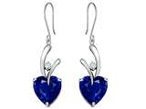 Star K™ 8mm Heart Shape Created Sapphire Hanging Hook Love Earrings style: 309232