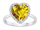 Star K™ Heart Shape Simulated Citrine Halo Ring style: 310309
