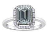 Star K™ Emerald Cut White Topaz Halo Ring style: 310380