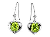 Star K™ Round 6mm Simulated Peridot and Cubic Zirconia Heart Hook Earrings style: 310683