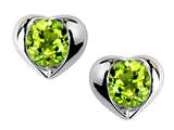 Star K™ Round 6mm Simulated Peridot Heart Earrings style: 310693