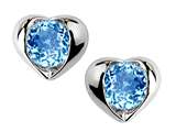 Star K™ Round 6mm Simulated Blue Topaz Heart Earrings style: 310697