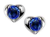 Star K™ Round 6mm Created Sapphire Heart Earrings style: 310702