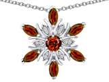 Star K™ Simulated Garnet Snowflake Pendant Necklace style: 310727