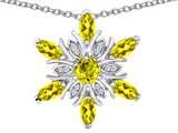 Star K™ Simulated Citrine Snowflake Pendant Necklace style: 310729