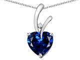 Star K™ Heart Shape 8mm Created Sapphire Endless Love Pendant Necklace style: 311068