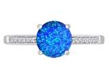 Original Star K™ Round 7mm Blue Simulated Opal Solitaire Engagement Ring style: 311121