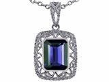 Star K™ Emerald Cut Genuine Iolite Pendant Necklace style: 311143