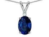 Star K™ Oval 7x5mm Created Sapphire Pendant Necklace style: 312217