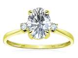 Star K™ Oval 8x6mm Genuine White Topaz Engagement Promise Ring style: 312563