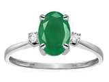 Star K™ Oval 8x6mm Genuine Emerald Engagement Promise Ring style: 312565