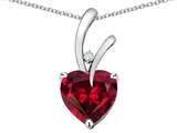 Star K™ Heart Shape 8mm Created Ruby Endless Love Pendant Necklace style: 313426