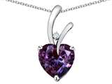 Star K™ Heart Shape 8mm Simulated Alexandrite Endless Love Pendant Necklace style: 313433