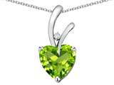 Star K™ Heart Shape 8mm Genuine Peridot Endless Love Pendant Necklace style: 313442