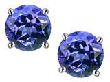 Star K™ Classic Round  7mm Simulated Tanzanite Four Prong  Stud Earrings style: 313691