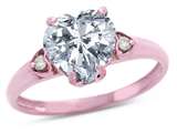 Star K™ Heart Shaped 8mm Genuine White Topaz Engagement Promise Wedding Ring style: 317833