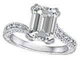 Star K™ Antique Vintage Style Emerald Cut 8x6 Genuine White Topaz Solitaire Engagement Promise Ring style: 318467