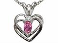 Tommaso Design(tm) Genuine Pink Tourmaline Heart Pendant Necklace