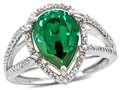 Simulated Emerald (14 kt White Gold)