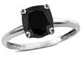 Original Star K™ Genuine Black Sapphire 7mm Cushion-Cut Solitaire Engagement Ring