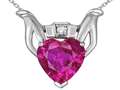 Star K(tm) Claddagh Love Pendant Necklace With 8mm Heart Simulated Pink Tourmaline