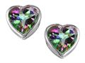 Star K™ 7mm Heart Shape Rainbow Mystic Quartz Heart Earrings Studs 311888