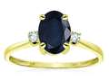Star K™ Oval 8x6mm Genuine Black Sapphire Engagement Promise Ring