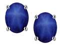 Star K™ Oval 8x6mm Created Star Sapphire Earrings Studs 312581