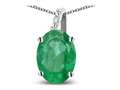 Star K(tm) Oval 8x6 Genuine Emerald Journey Pendant Necklace