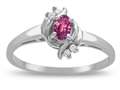 Star K (tm) Small Oval 5x3mm Genuine Pink Tourmaline Bypass Ring
