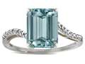 Star K ™ Octagon Emerald Cut Big Stone 10x8 Simulated Aquamarine Bypass solitaire ring