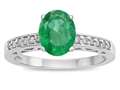 Star K (tm) Oval 8x6 Genuine Emerald Channel Set Engagement Promise Ring