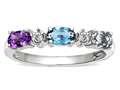Star K ™ Custom Personalized 3 Three Oval Birthstones Band Mothers Wedding Promise Ring 317153