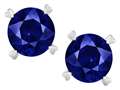 Star K™ Round 7mm Created Sapphire Push Back Stud Earrings with Heart Prongs 317404