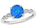 Star K™ Round 7mm Created Blue Opal Vintage Antique Look Engagement Promise Ring