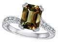 Star K™ Antique Vintage Style Emerald Cut 8x6 Genuine Smoky Quartz Solitaire Engagement Promise Ring 318452