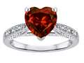 Star K(tm) Heart Shape 8mm Genuine Garnet Antique Vintage Style Solitaire Engagement Promise Ring