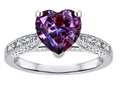 Star K(tm) Heart Shape 8mm Simulated Alexandrite Antique Vintage Style Solitaire Engagement Promise Ring