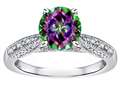 Star K™ Round 7mm Mystic Topaz Antique Vintage Style Solitaire Engagement Promise Ring 318553