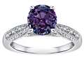 Star K™ Round 7mm Simulated Alexandrite Antique Vintage Style Solitaire Engagement Promise Ring