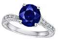 Star K™ Antique Vintage Style Round 7mm Created Sapphire Solitaire Engagement Promise Ring 318581