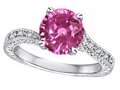 Star K™ Antique Vintage Style Round 7mm Created Pink Sapphire Solitaire Engagement Promise Ring 318583