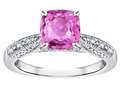 Star K™ Cushion-Cut 7mm Created Pink Sapphire Antique Vintage Style Solitaire Engagement Promise Ring 318618