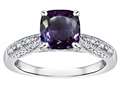 Star K™ Cushion-Cut 7mm Simulated Alexandrite Antique Vintage Style Solitaire Engagement Promise Ring