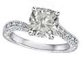 Star K™ Antique Vintage Style Cushion-Cut 7mm Genuine White Topaz Solitaire Engagement Promise Ring