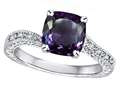 Star K™ Antique Vintage Style Cushion-Cut 7mm Simulated Alexandrite Solitaire Engagement Promise Ring