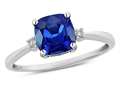 Star K™ 7mm Cushion-Cut Created Sapphire Classic three 3 stone Engagement Promise Ring 318675