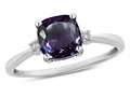 Star K™ 7mm Cushion-Cut Simulated Alexandrite Classic three 3 stone Engagement Promise Ring