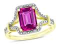 Star K™ Octagon Emerald Cut 8x6 Created Pink Sapphire Vintage Look Split Shank Ring 318754
