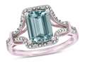 Star K™ Octagon Emerald Cut 8x6 Genuine Sky Blue Topaz Vintage Look Split Shank Ring 318798